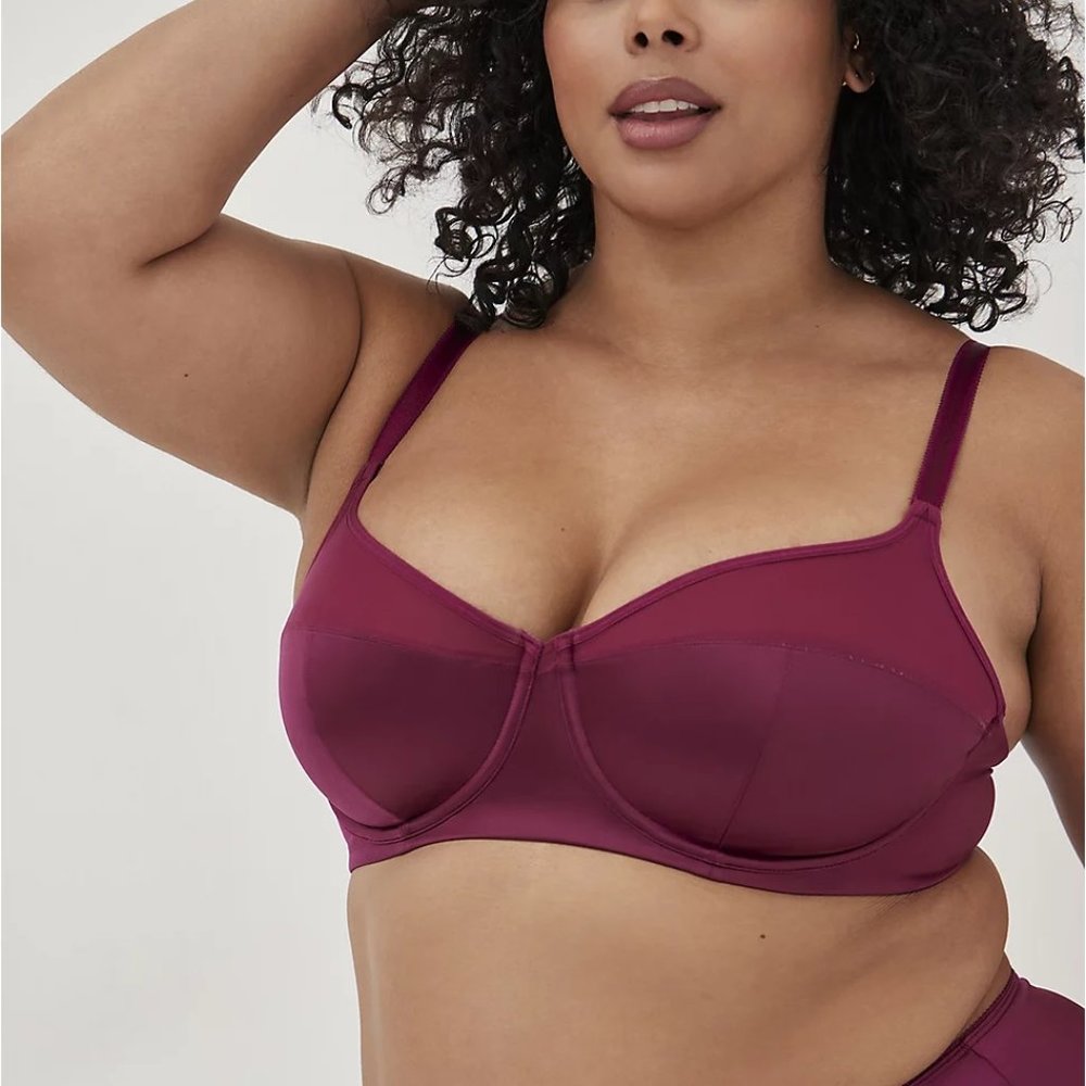 Plus size bra by Torrid unlined balconette bra set 48B magenta pink lingerie nwt